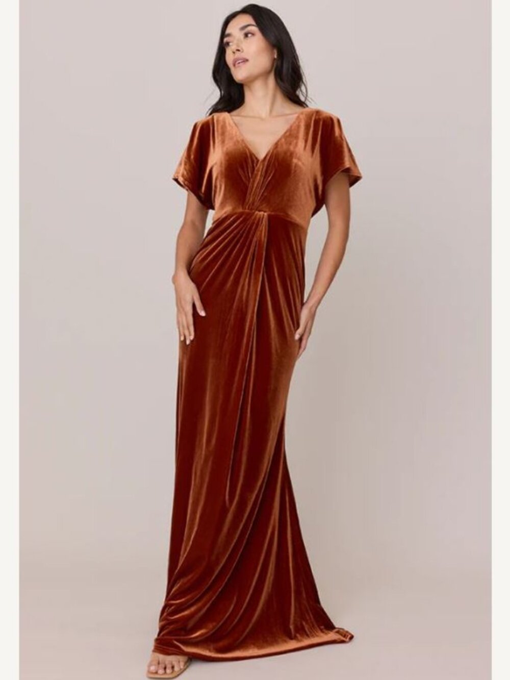 Revelry Gwen Velvet Flutter Sleeve Maxi Dress | 4